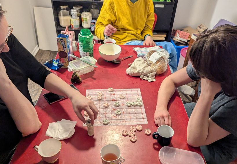 a game of xiang qi in progress